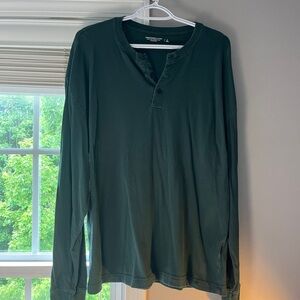 Abercrombie & Fitch Forest Green Long Sleeve Henley